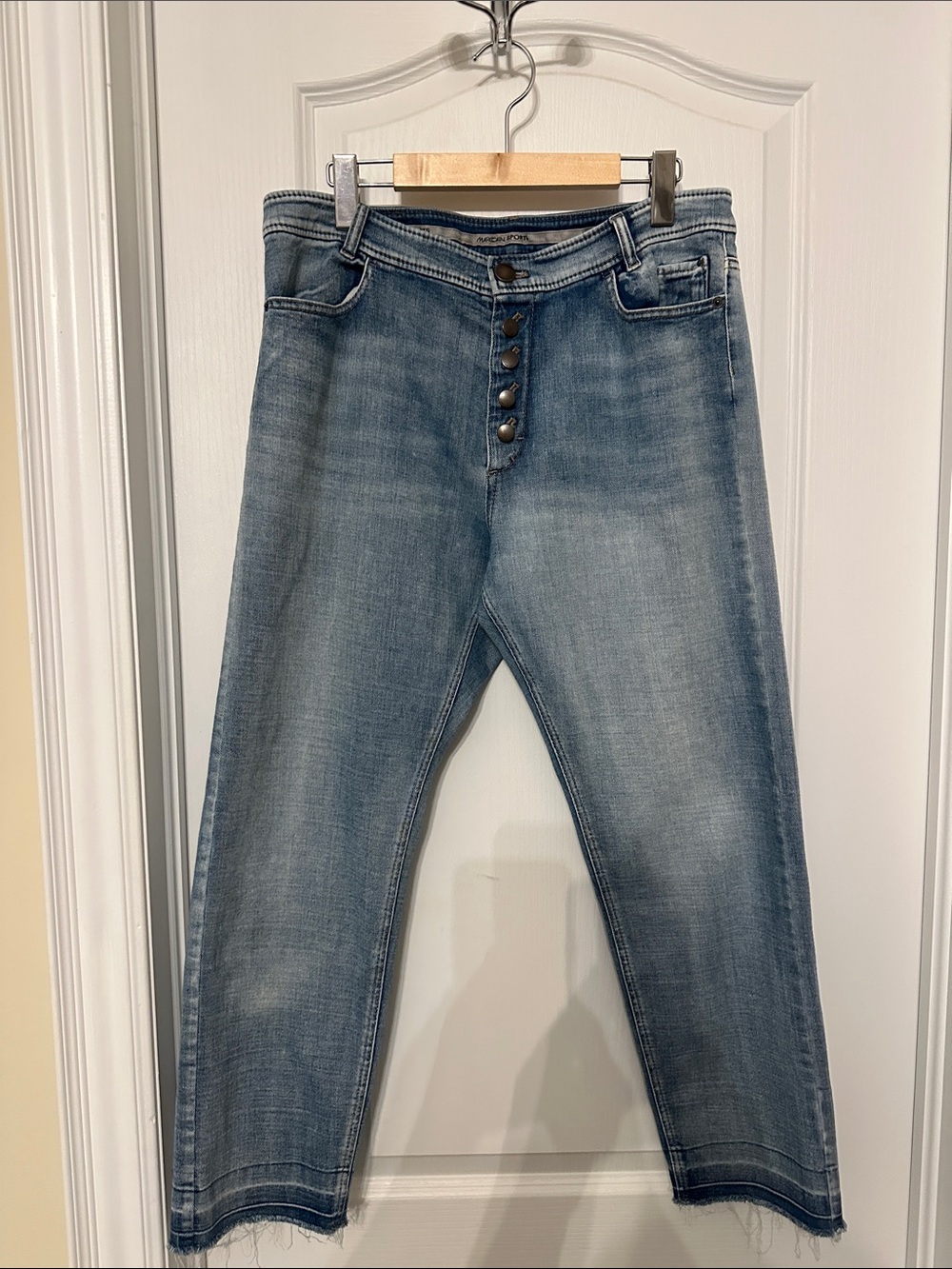 Marc Cain Light Blue Slim Straight Jeans with Button Fly